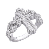 Cross Baguette Size 9 Moissanite Ring